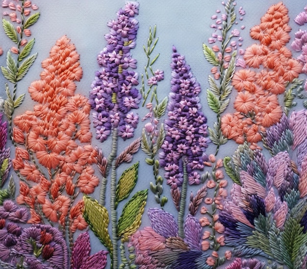 Detal haftu kwiatowego